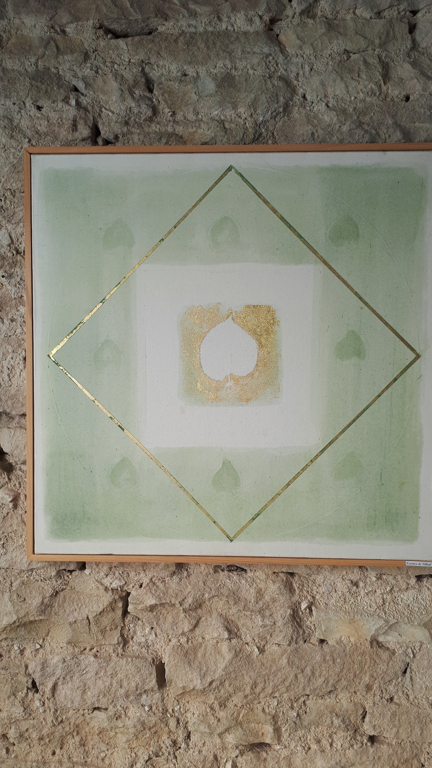 Icône aux feuilles de tilleul 60 cm x 60 cm